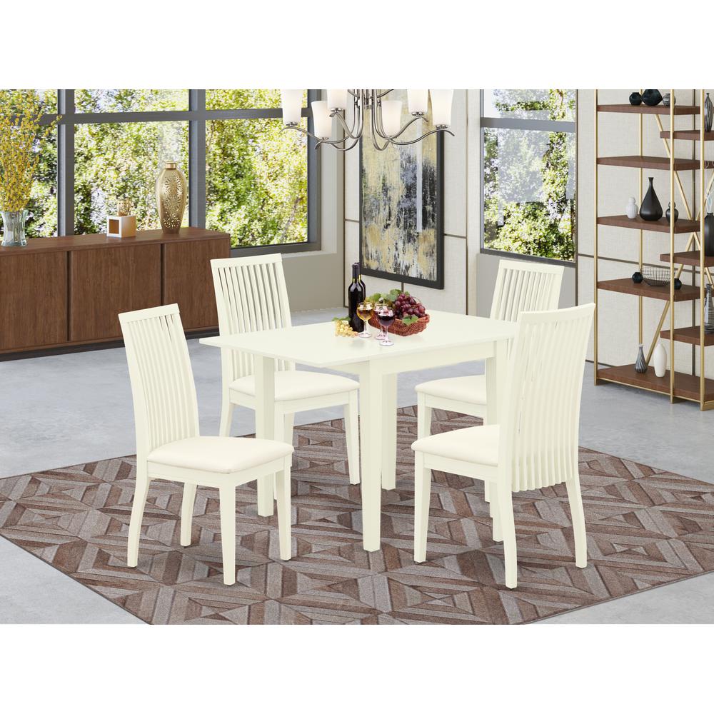 Dining Room Set Linen White, NDIP5-LWH-C. Picture 2