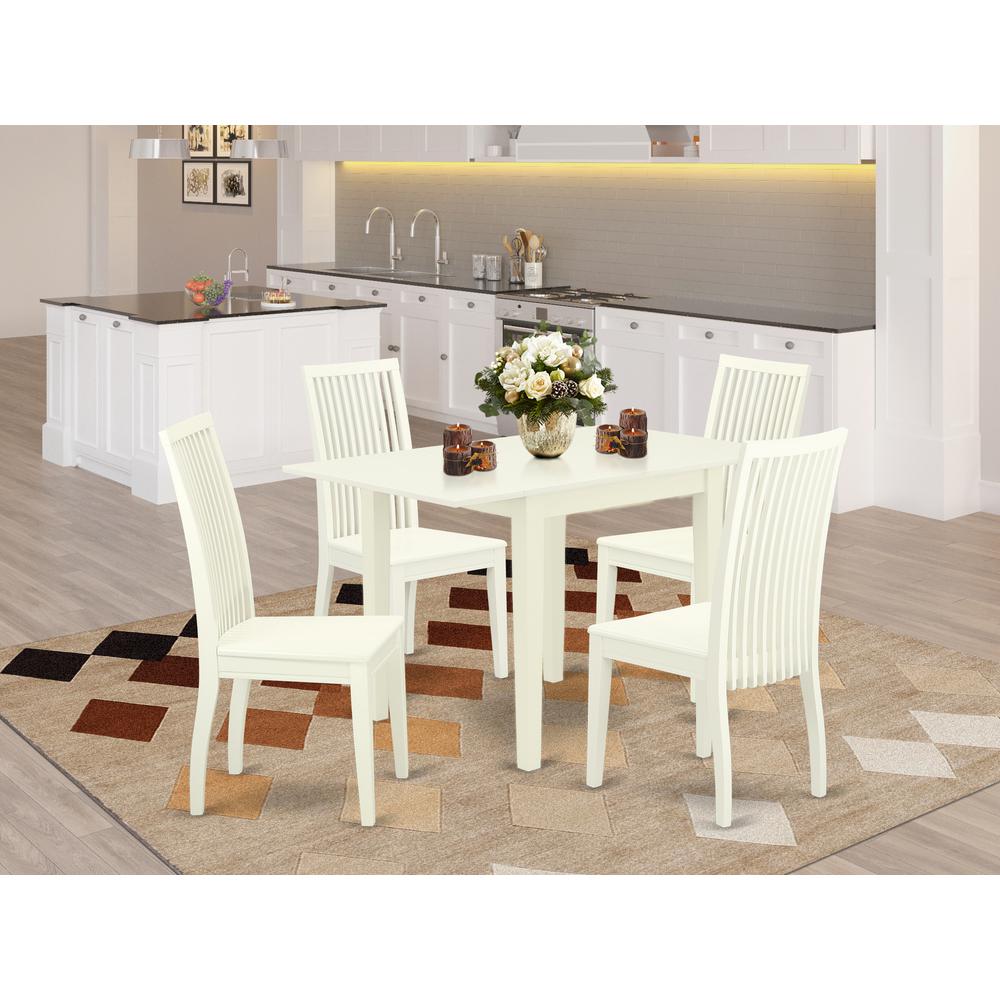 Dining Room Set Linen White, NDIP5-LWH-W. Picture 2