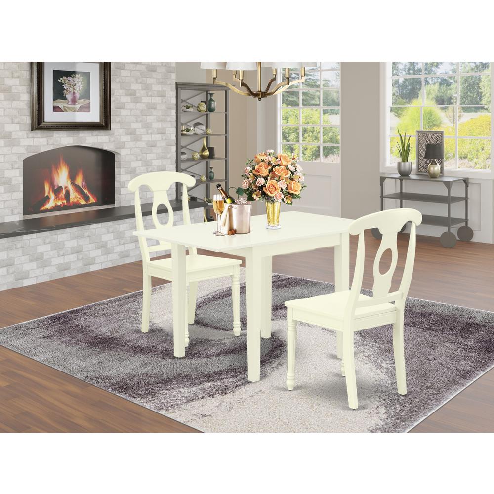 Dining Room Set Linen White, NDKE3-LWH-W. Picture 2
