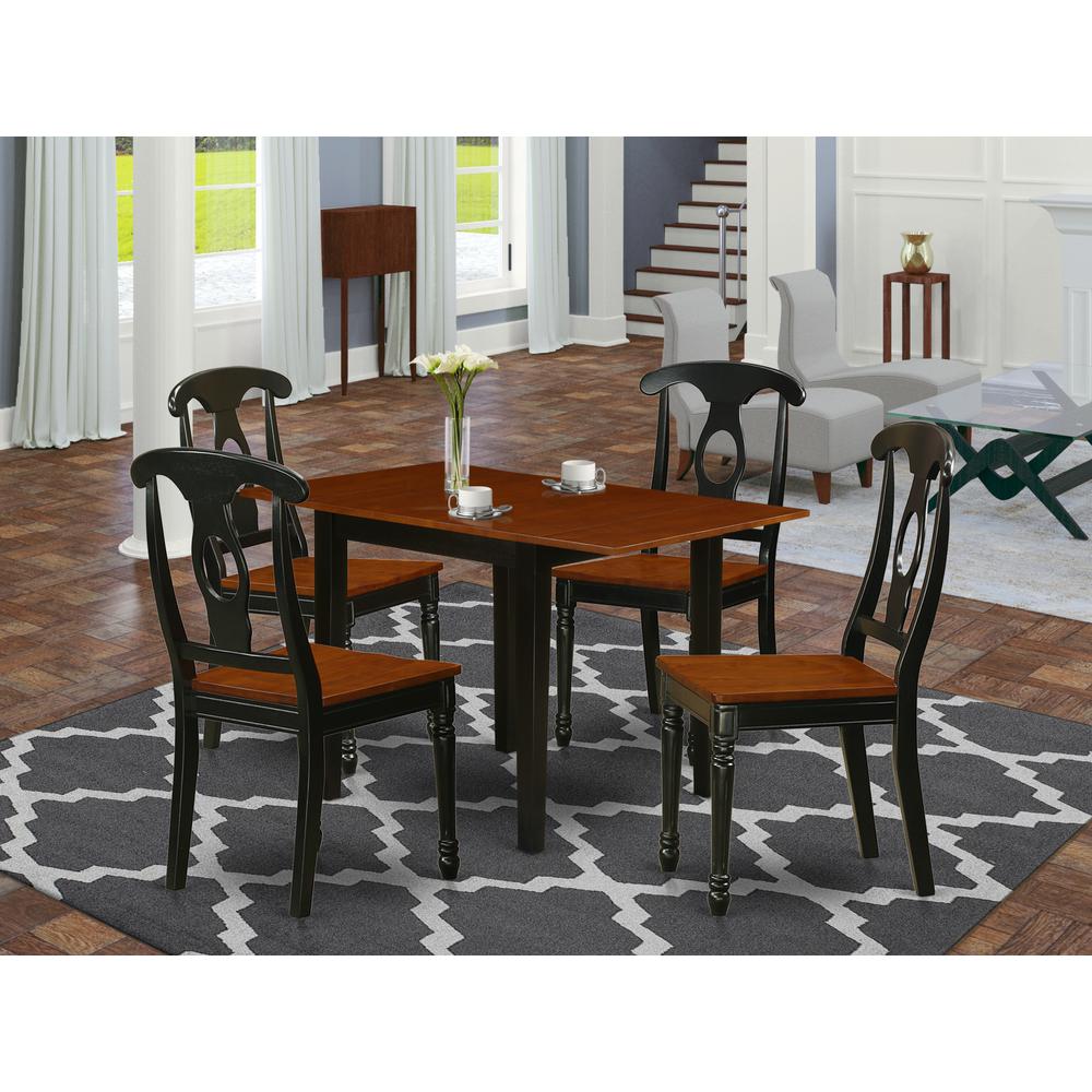 Dining Room Set Black & Cherry, NDKE5-BCH-W. Picture 2