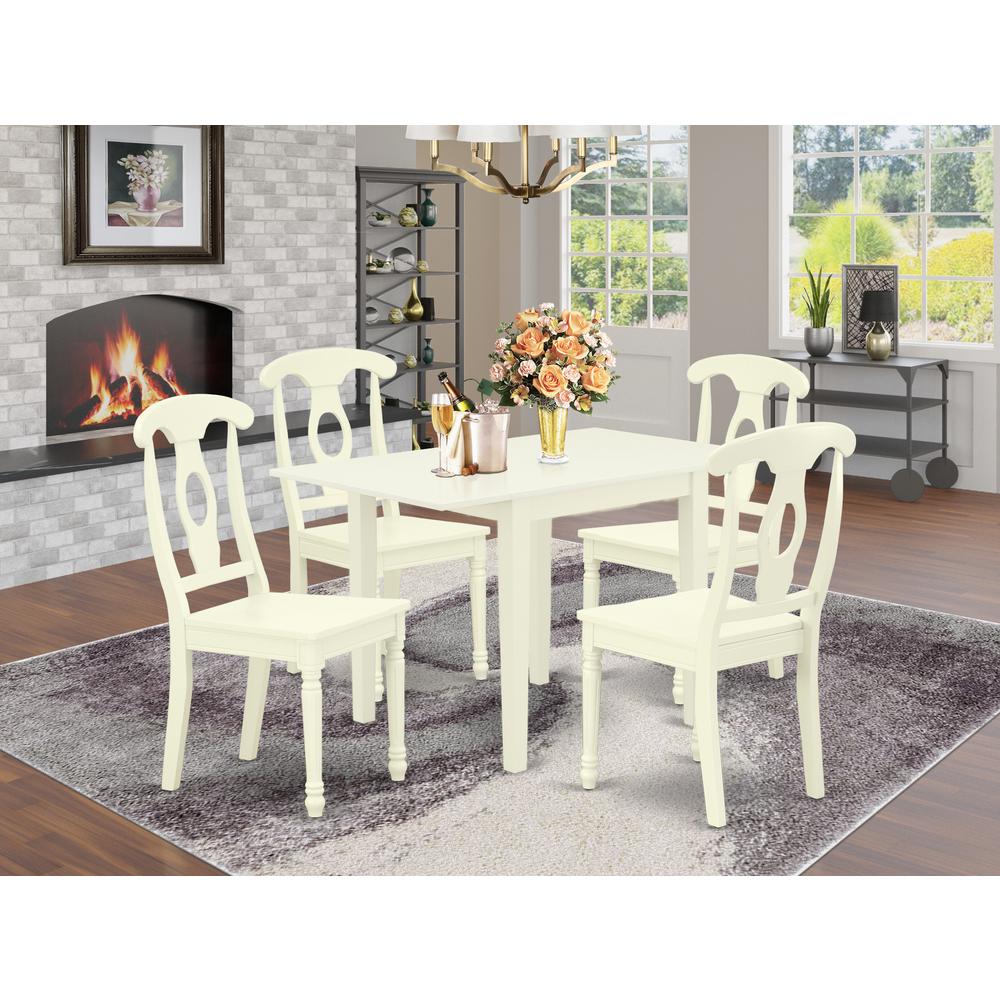 Dining Room Set Linen White, NDKE5-LWH-W. Picture 2