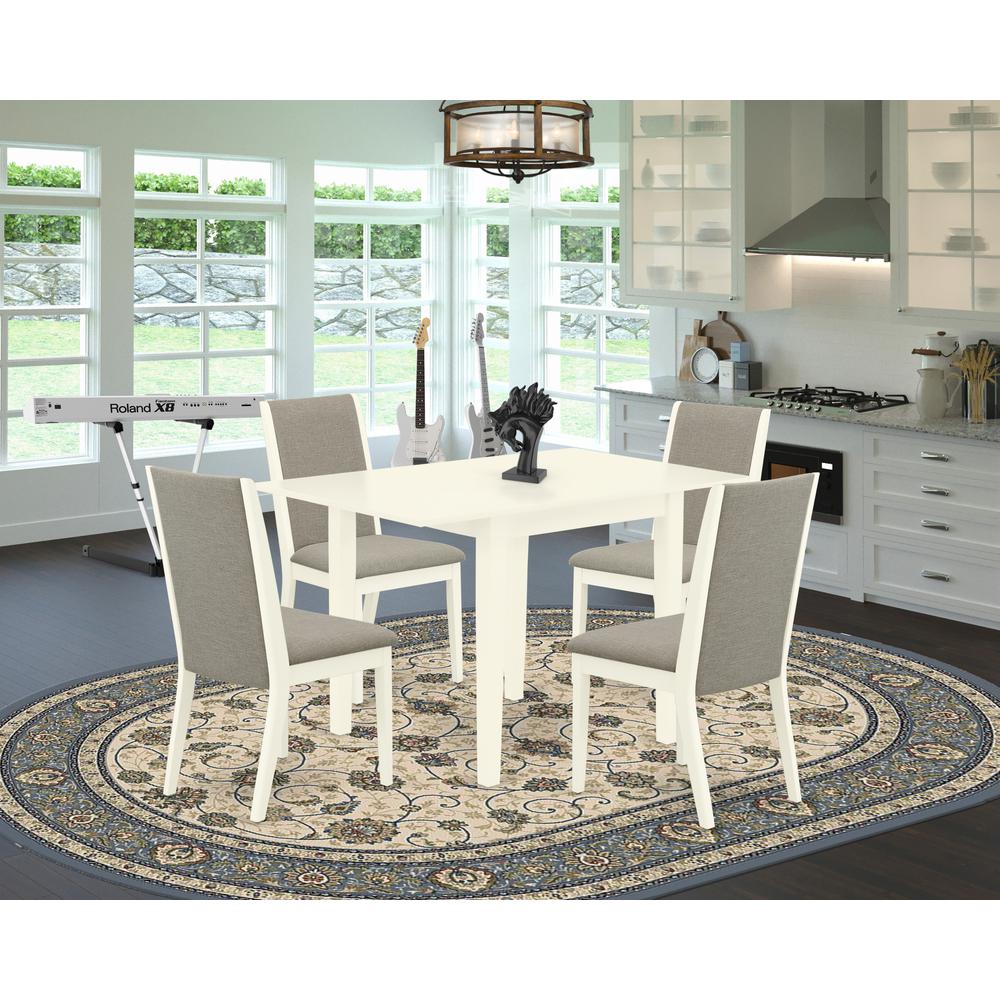 Dining Room Set Linen White, NDLA5-LWH-06. Picture 2