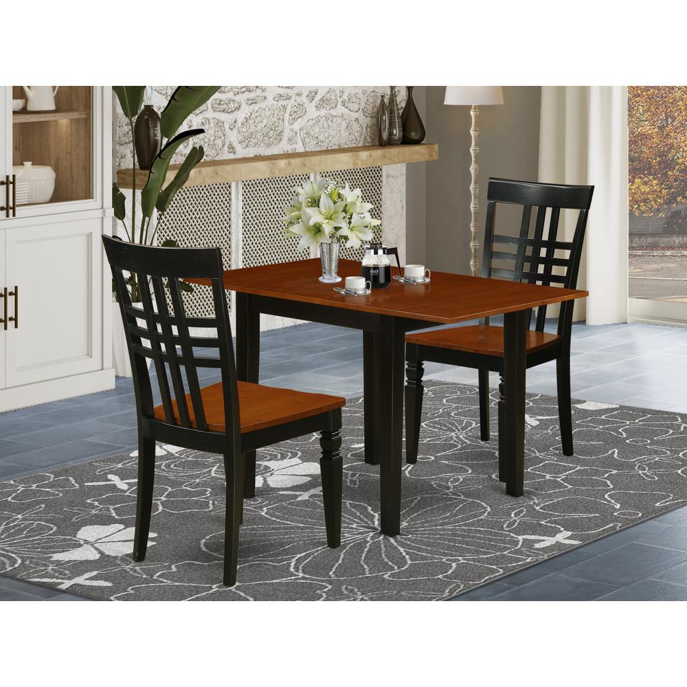 Dining Room Set Black & Cherry, NDLG3-BCH-W. Picture 2