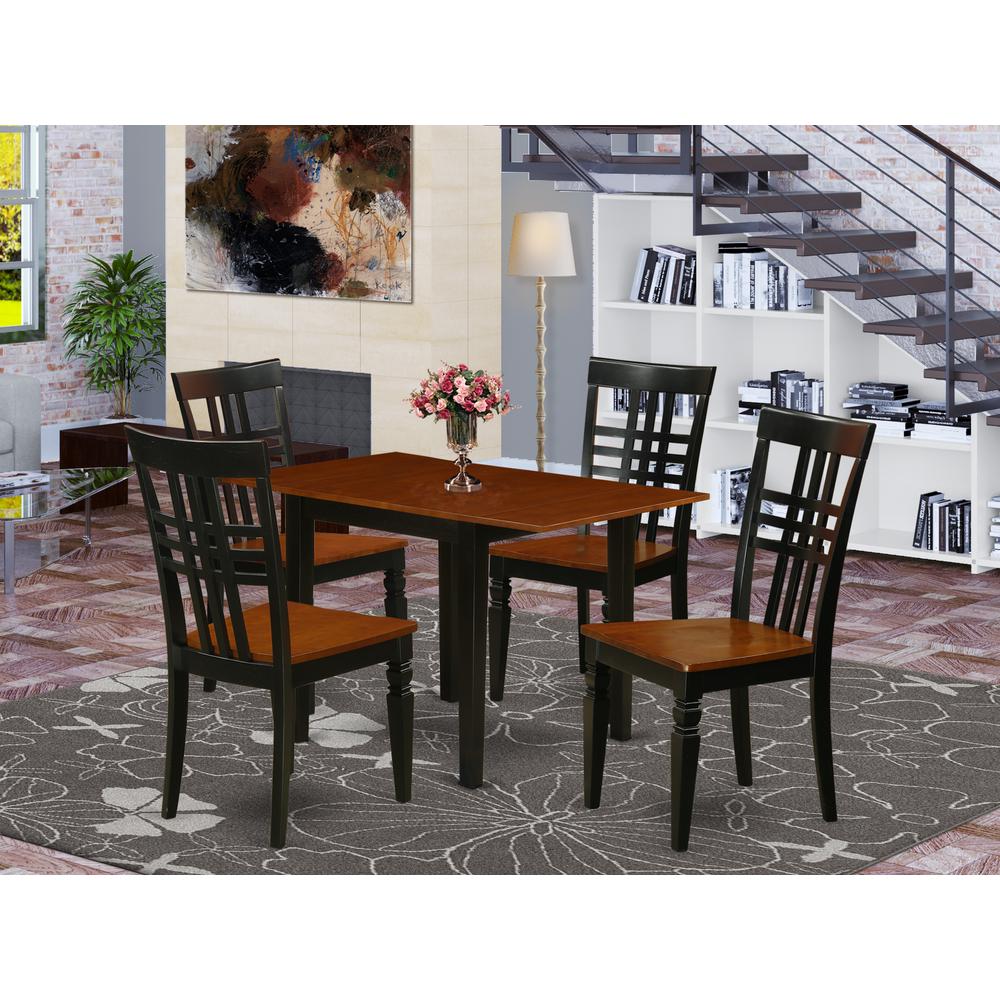 Dining Room Set Black & Cherry, NDLG5-BCH-W. Picture 2
