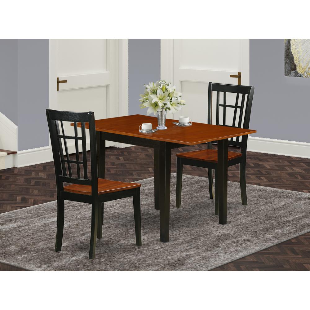 Dining Room Set Black & Cherry, NDNI3-BCH-W. Picture 2
