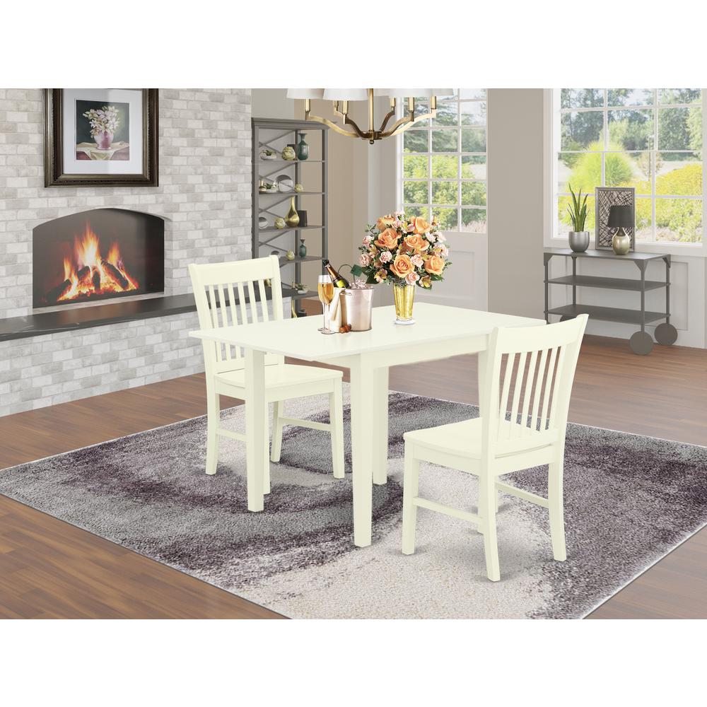 Dining Room Set Linen White, NDNO3-LWH-W. Picture 2