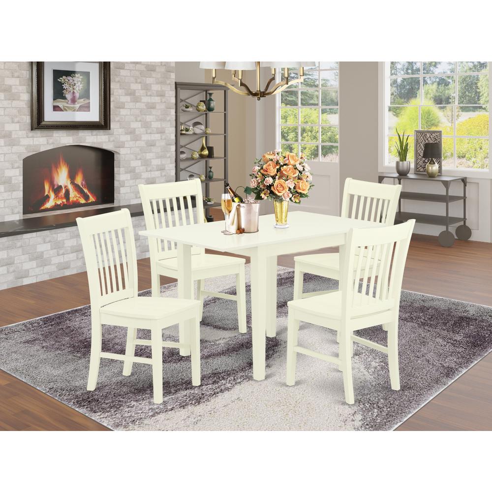 Dining Room Set Linen White, NDNO5-LWH-W. Picture 2