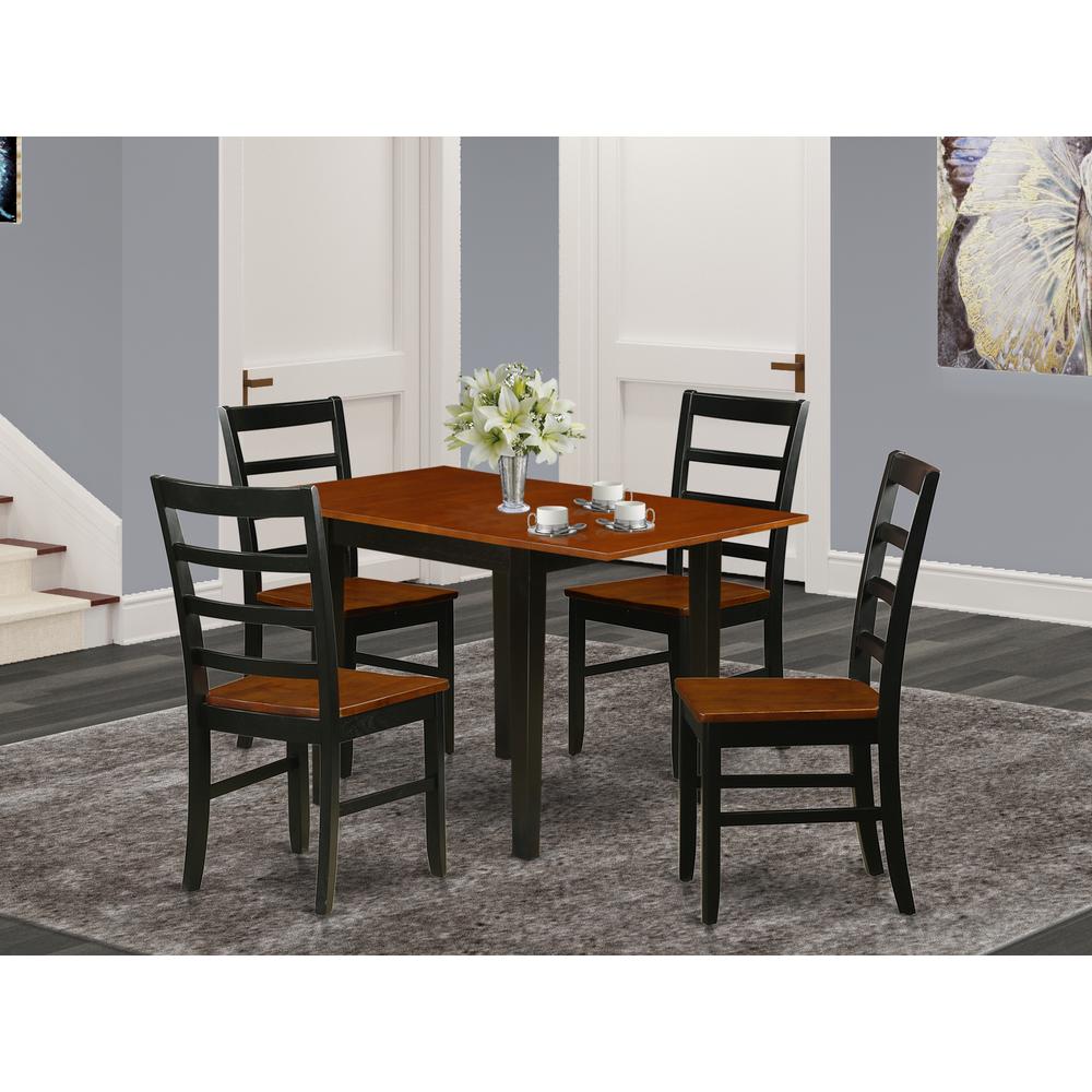 Dining Room Set Black & Cherry, NDPF5-BCH-W. Picture 2