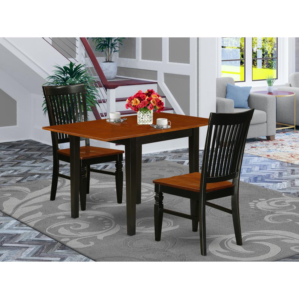 Dining Room Set Black & Cherry, NDWE3-BCH-W. Picture 2