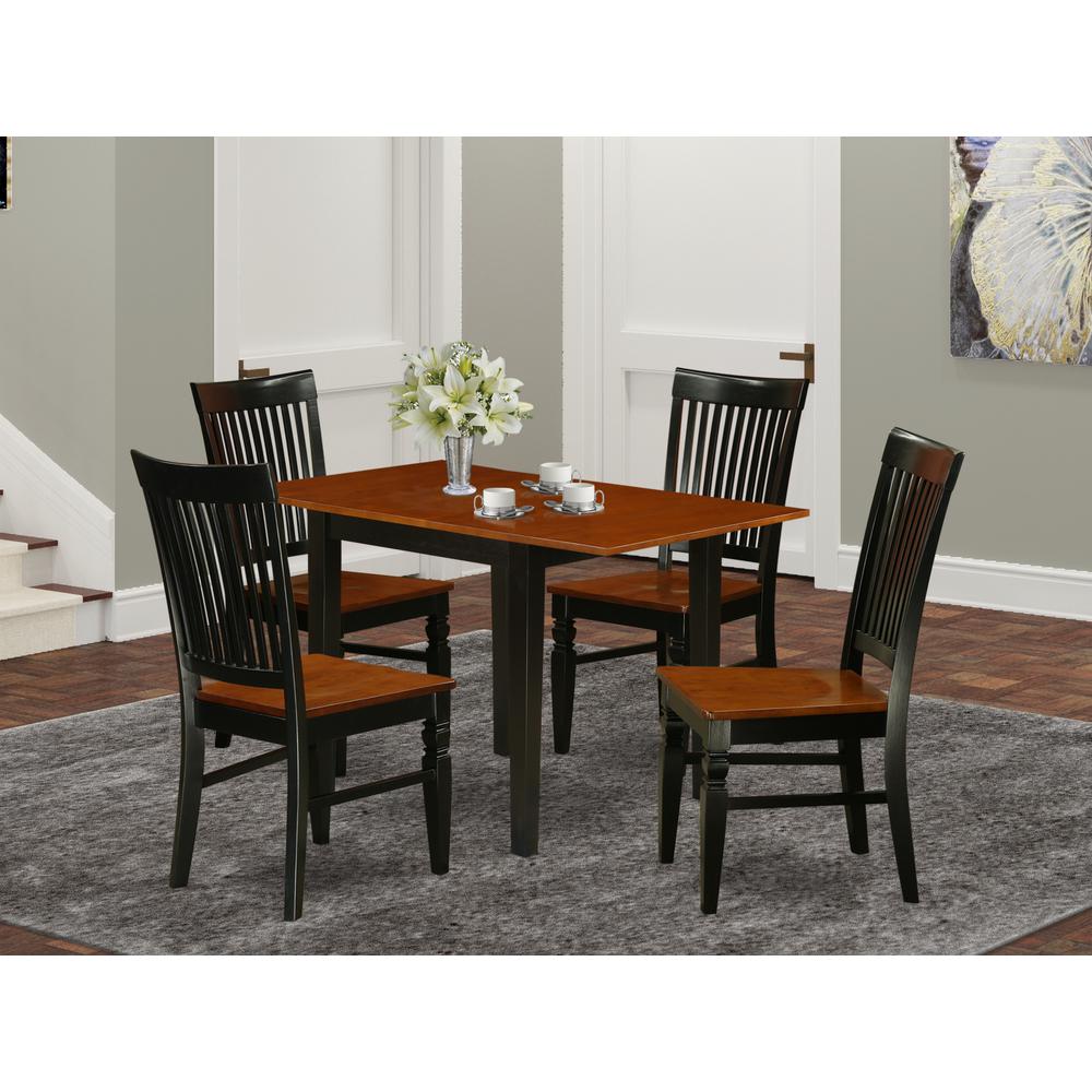 Dining Room Set Black & Cherry, NDWE5-BCH-W. Picture 2