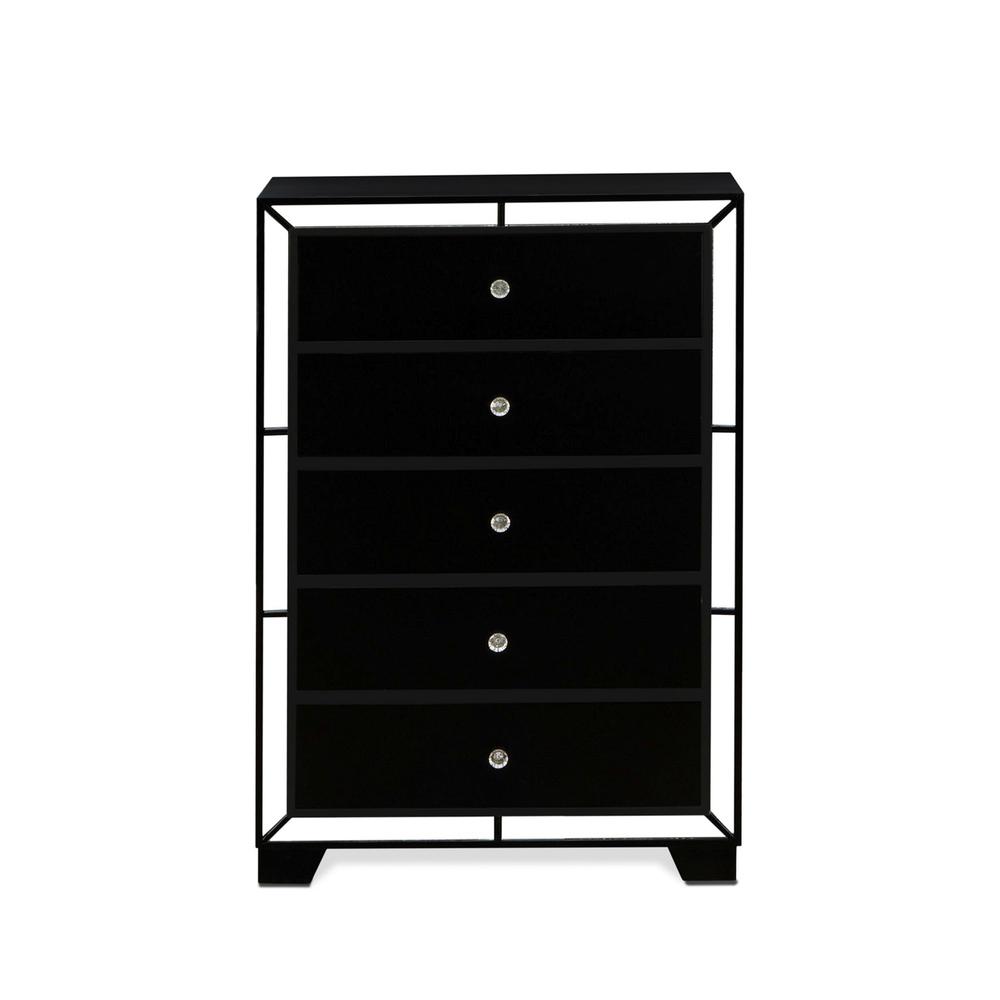 East West Furniture Nella Wood Nightstand with 2 Drawers for any Bedroom - Black Legs. Picture 1