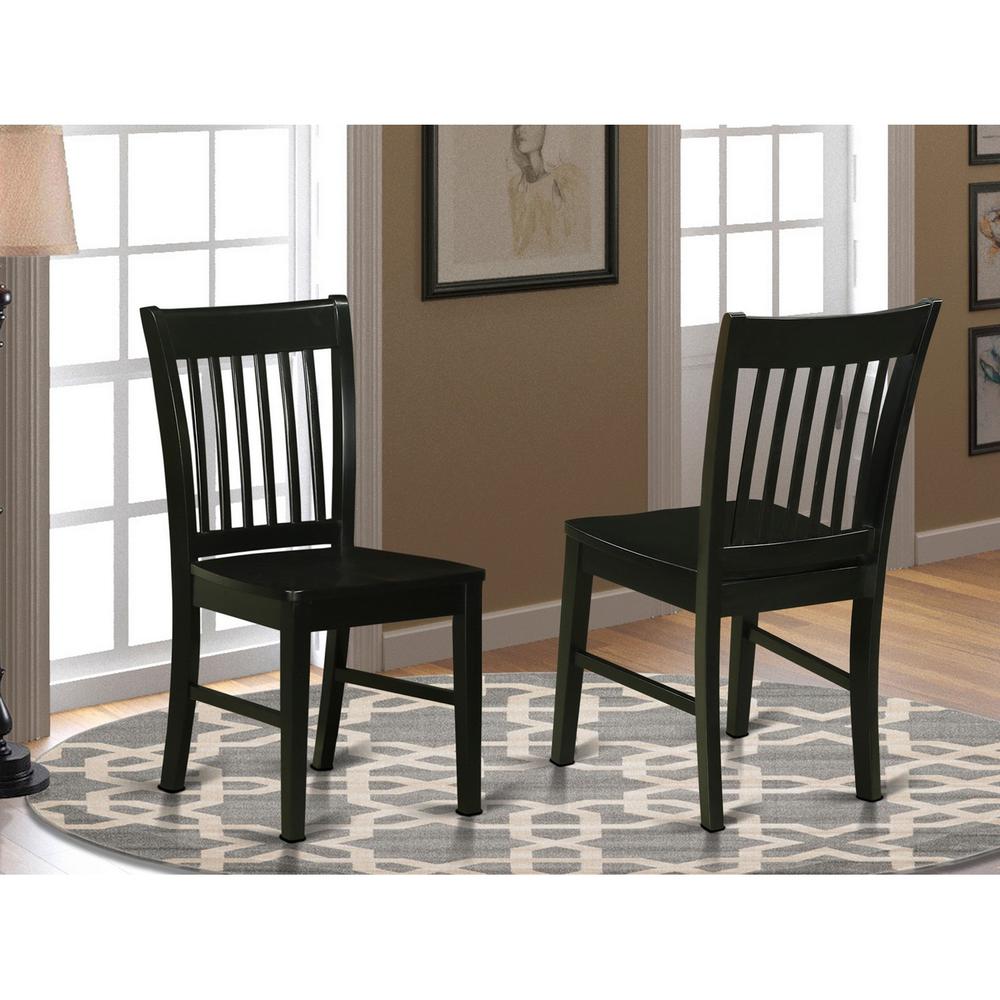 Norfolk  Dining  Chair  Wood  Seat  Black    Finish.,  Set  of  2. The main picture.