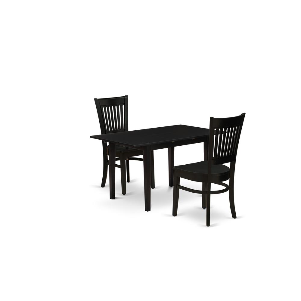 Dining Table- Dining Chairs, NFVA3-BLK-W. Picture 2