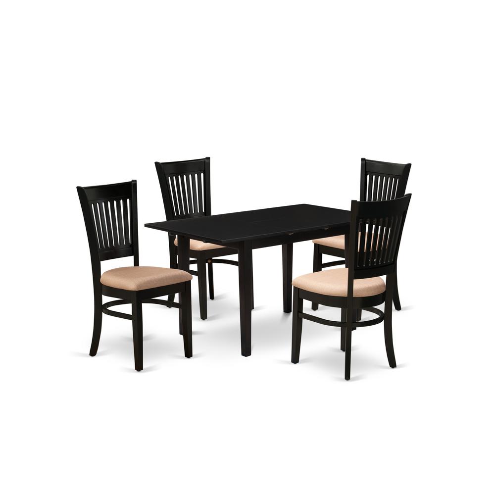 Dining Table- Dining Chairs, NFVA5-BLK-C. Picture 2