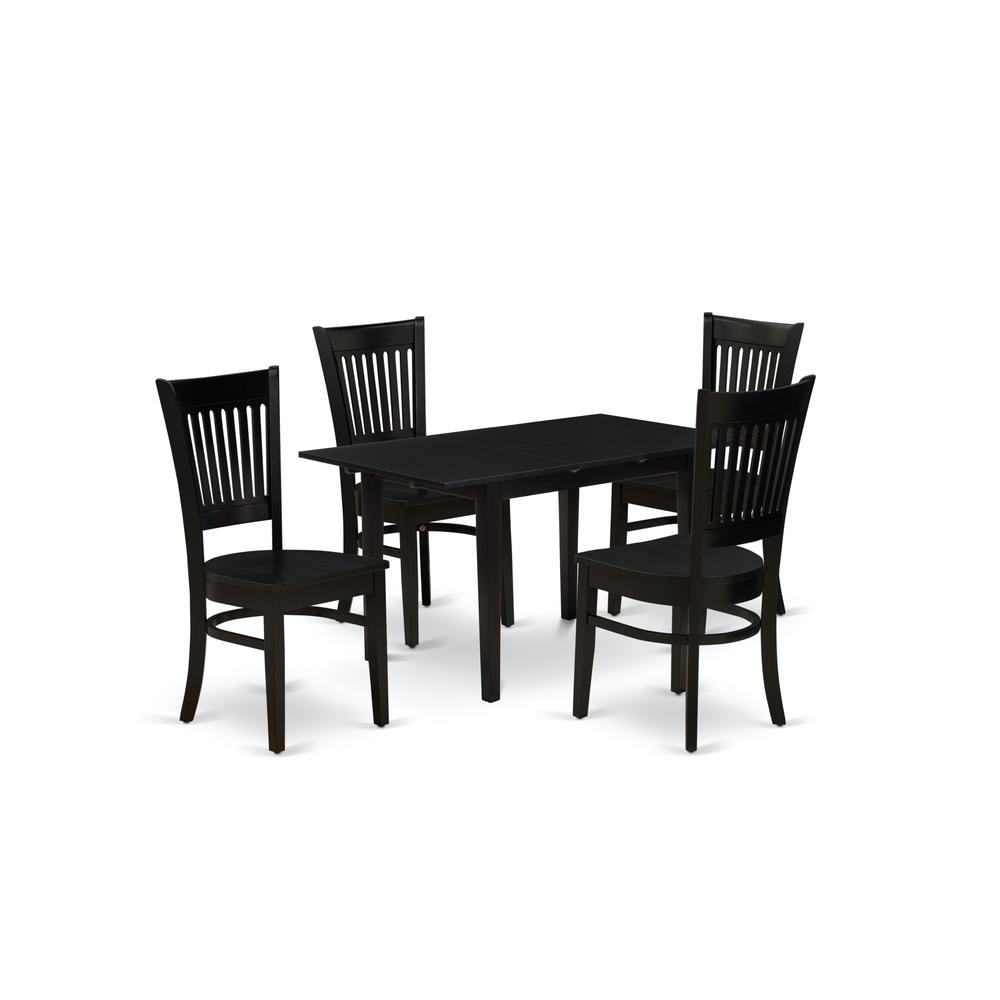 Dining Table- Dining Chairs, NFVA5-BLK-W. Picture 2