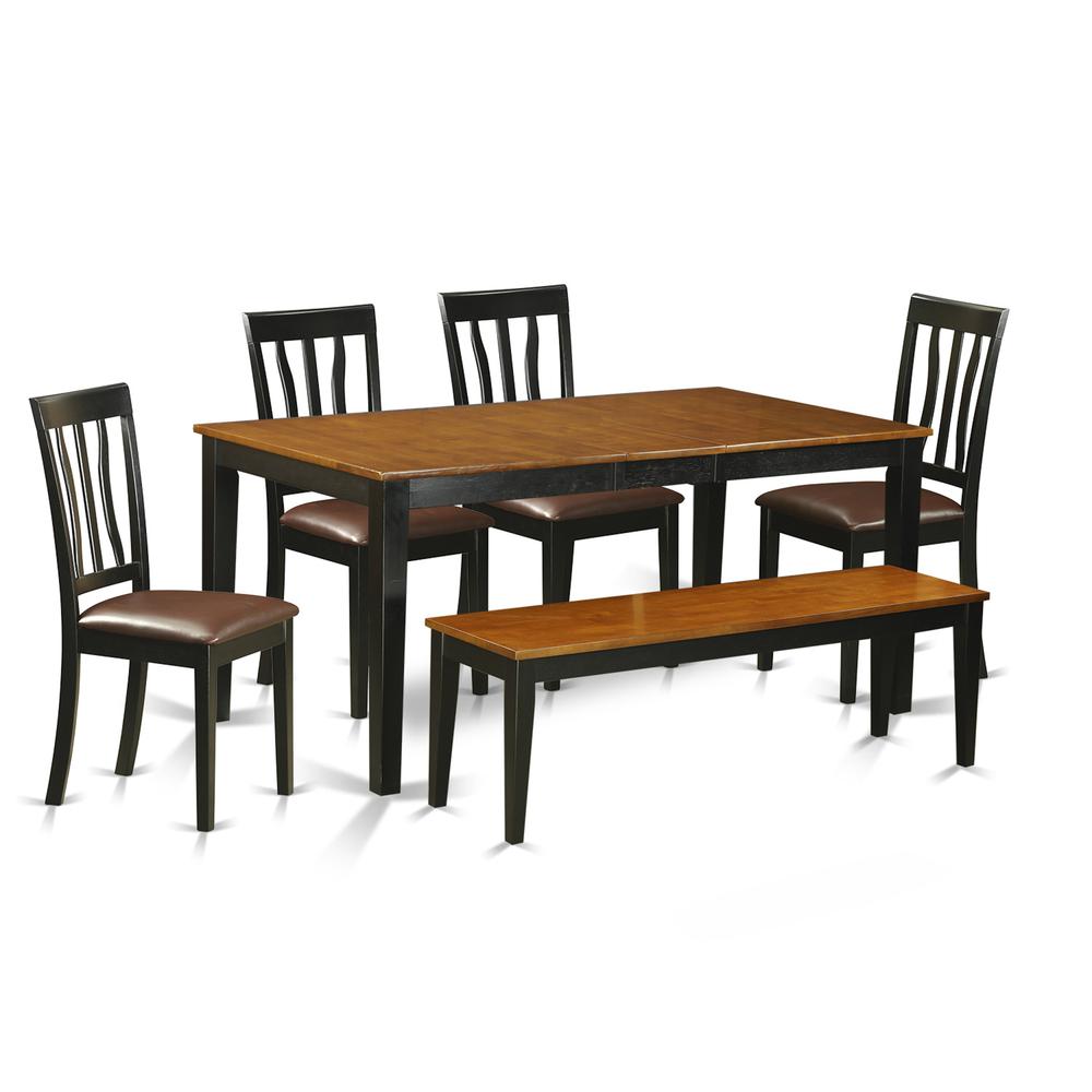 6  PC  Kitchen  Table  set-Dining  Table  and  4  Wood  Chairs  plus  a  bench. Picture 2