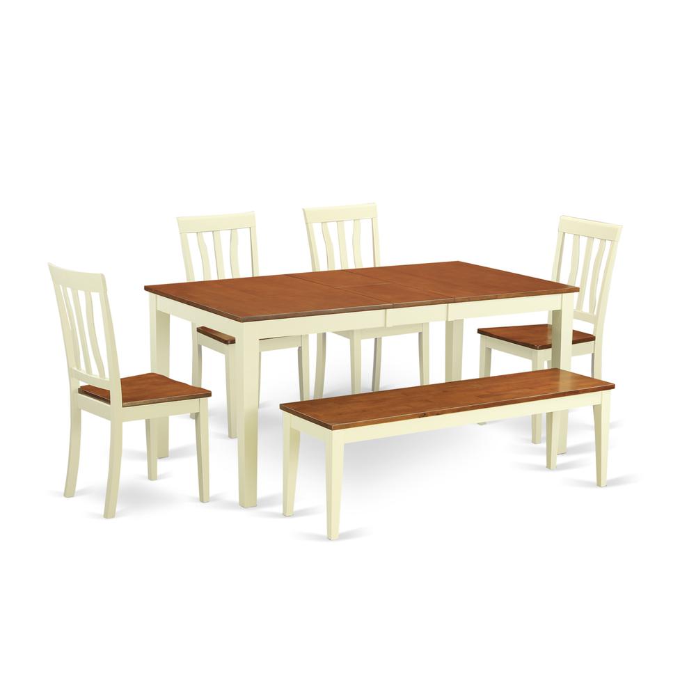 6-Pc  Table  and  chair  set  -  Kitchen  Table  and  4  Dining  Chairs  together  with  Bench. Picture 2