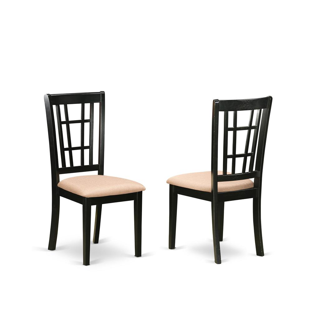 Dining Table- Dining Chairs, NONI5-BLK-C. Picture 4