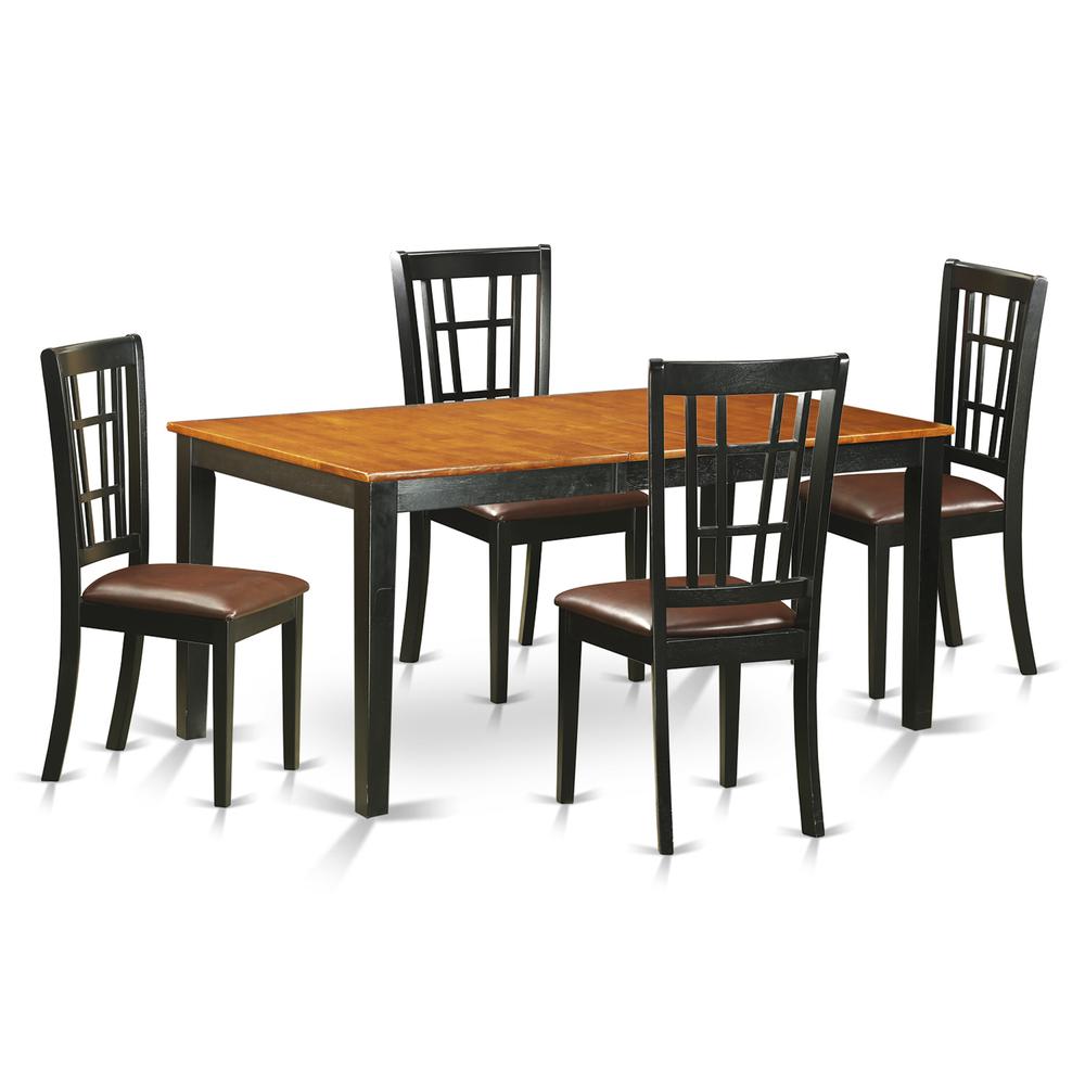 5  Pc  Dining  room  set  for  4-Table  with  Leaf  and  4  Kitchen  Dining  Chairs. Picture 2