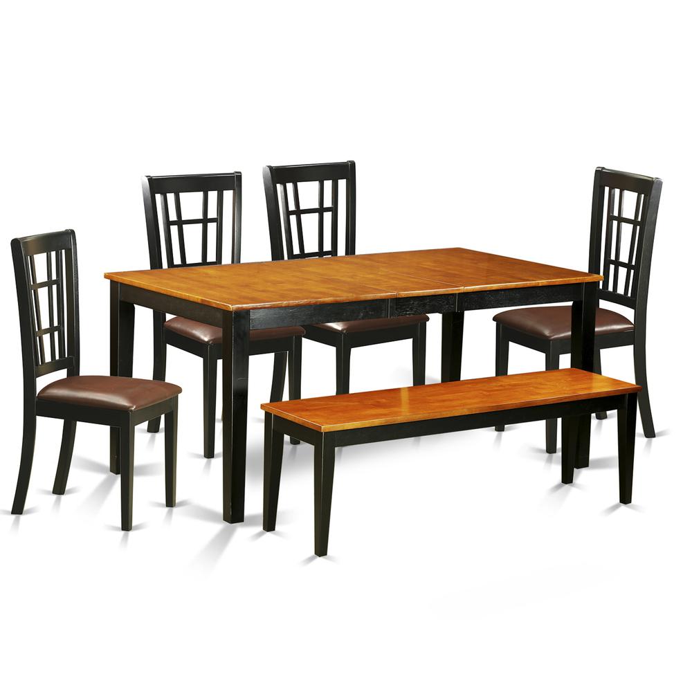 6  PC  Table  set-Dining  Table  and  4  Dining  Chairs  plus  a  bench. Picture 2