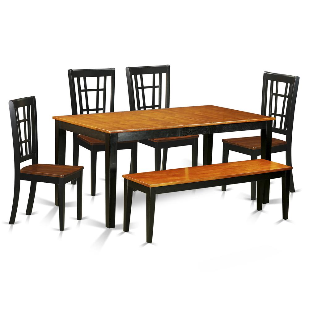 6-Pc  Dining  room  set  with  bench-Kitchen  Tables  and  4  Dining  Chairs  Plus  bench. Picture 2