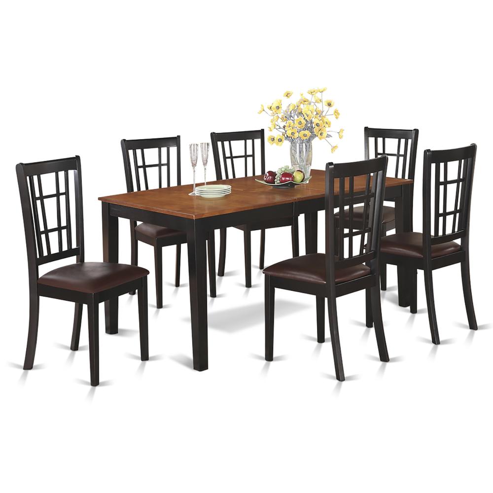 7  PC  Dining  room  set-Dining  Table  with  Leaf  and  6  Kitchen  Chairs. Picture 2