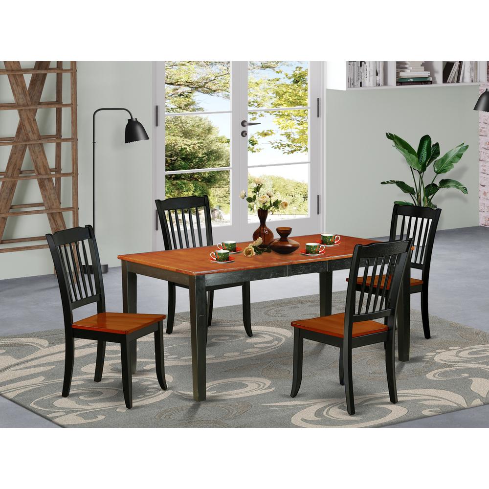 Dining Room Set Black & Cherry, NIDA5-BCH-W. Picture 2