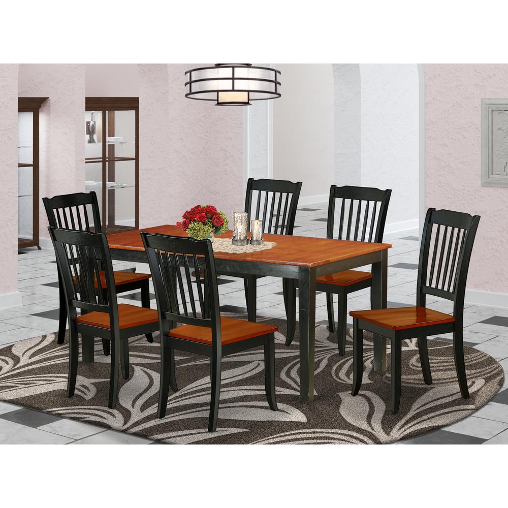 Dining Room Set Black & Cherry, NIDA7-BCH-W. Picture 2