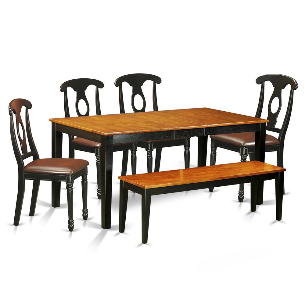 6-Pc  Dining  set  with  bench-Kitchen  Tables  and  4  Dining  Chairs  Plus  bench. Picture 2