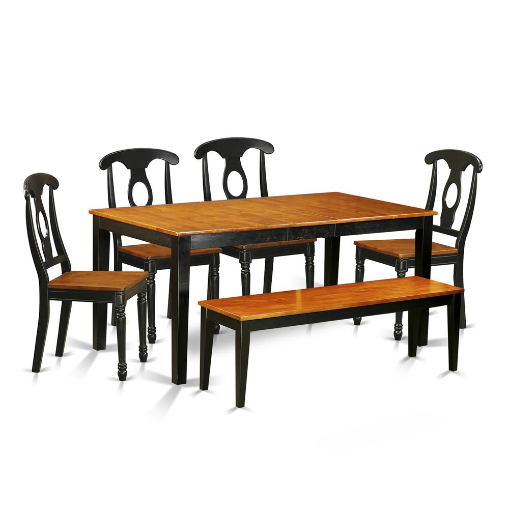 6-PC  Dining  room  set  with  bench-Kitchen  Tables  and  4  Dining  Chairs  Plus  bench. Picture 2