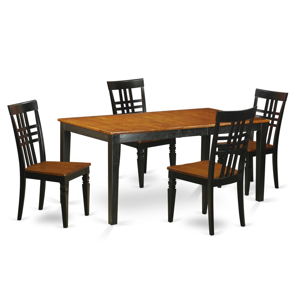5  PC  Kitchen  Table  set  with  a  Nicoli  Table  and  4  Dining  Chairs  in  Black  and  Cherry. Picture 2