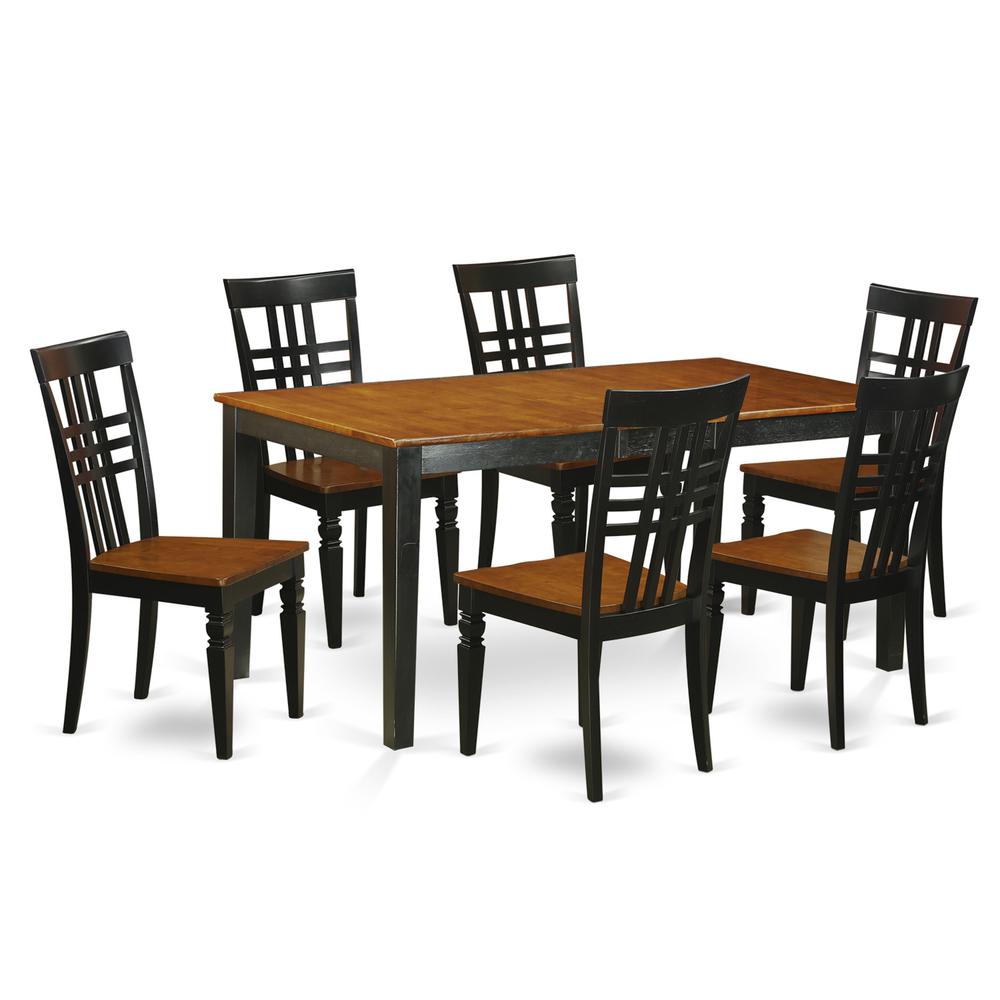7  PC  Kitchen  Table  set  with  a  Nicoli  Table  and  6  Dining  Chairs  in  Black  and  Cherry. Picture 2