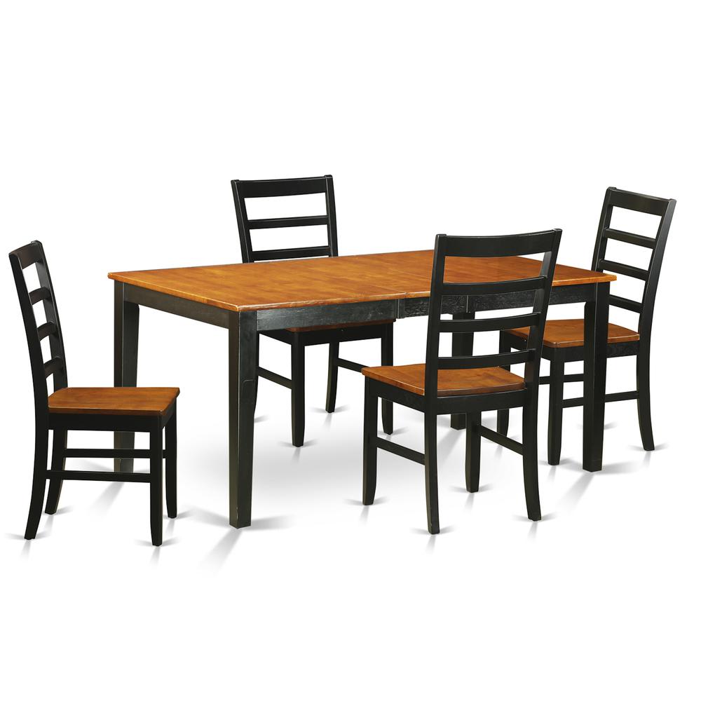 5  Pc  Dining  room  set  for  4-Table  with  Leaf  and  4  Wood  Kitchen  Dining  Chairs. Picture 2