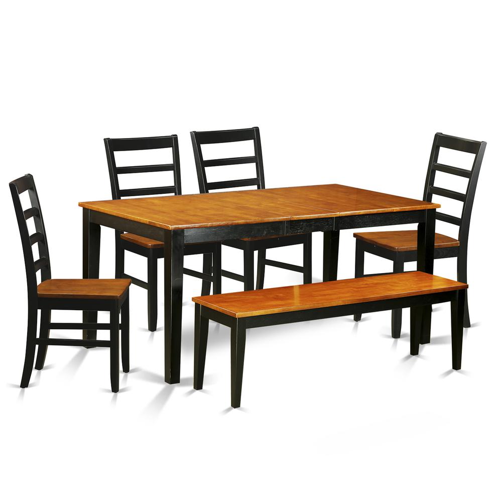 6  PC  Dining  room  set  with  bench-Kitchen  Tables  and  4  Wooden  Dining  Chairs  Plus  bench. Picture 2