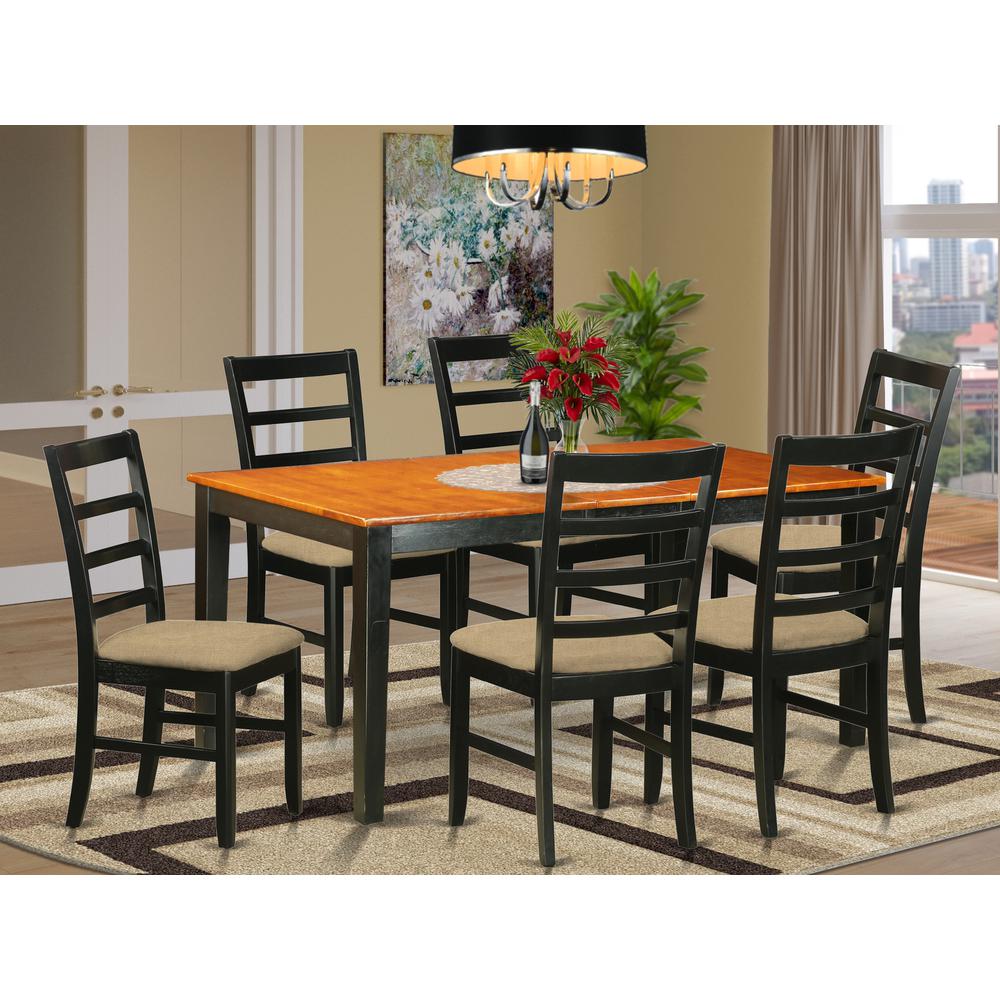 NIPF7-BCH-C 7 PC Table set-Dining Table and 6 Wood Dining Chairs. Picture 2