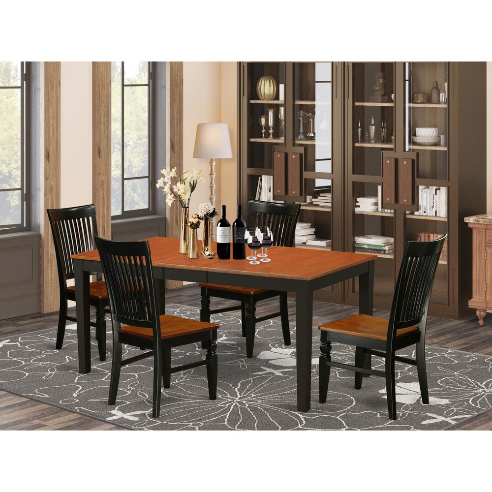 Dining Room Set Black & Cherry, NIWE5-BCH-W. Picture 2