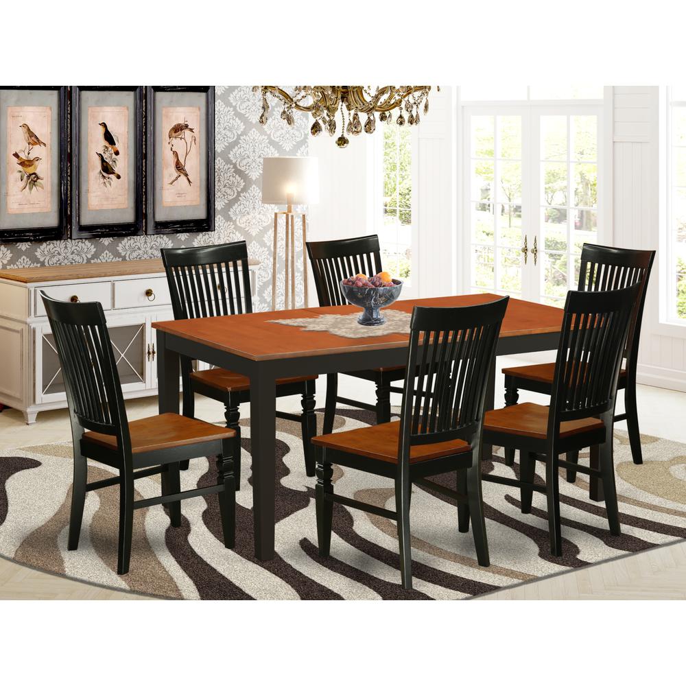 Dining Room Set Black & Cherry, NIWE7-BCH-W. Picture 2