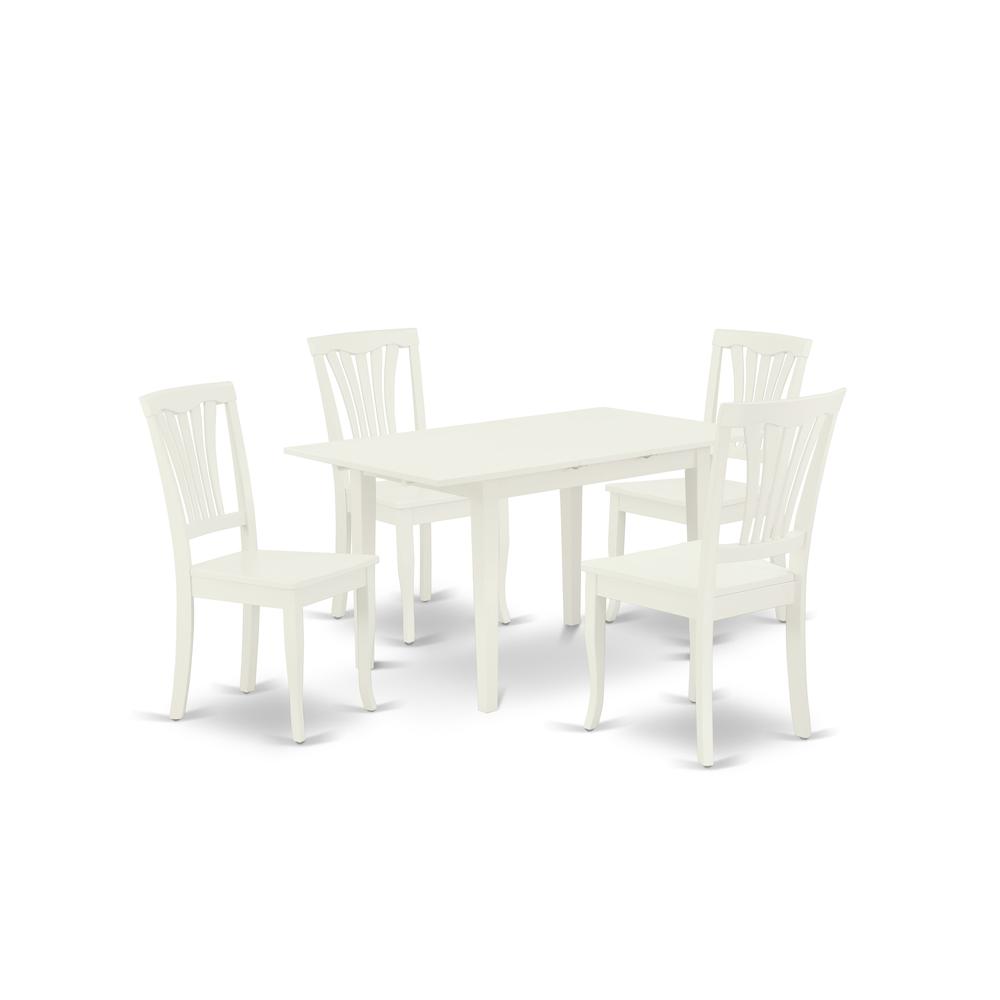 Dining Table- Dining Chairs, NOAV5-LWH-W. Picture 2