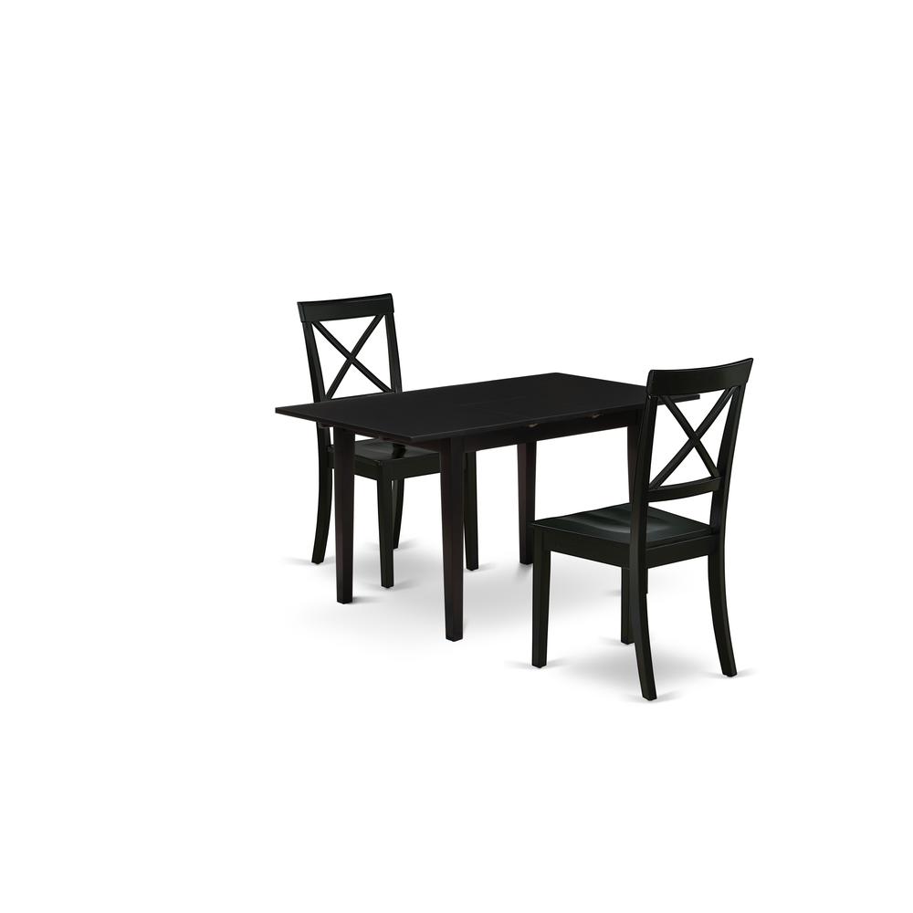 Dining Table- Dining Chairs, NOBO3-BLK-W. Picture 2