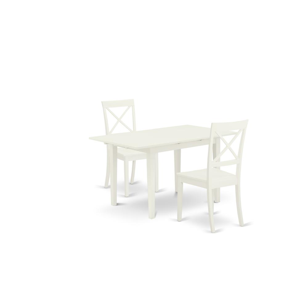 Dining Table- Dining Chairs, NOBO3-WHI-W. Picture 2