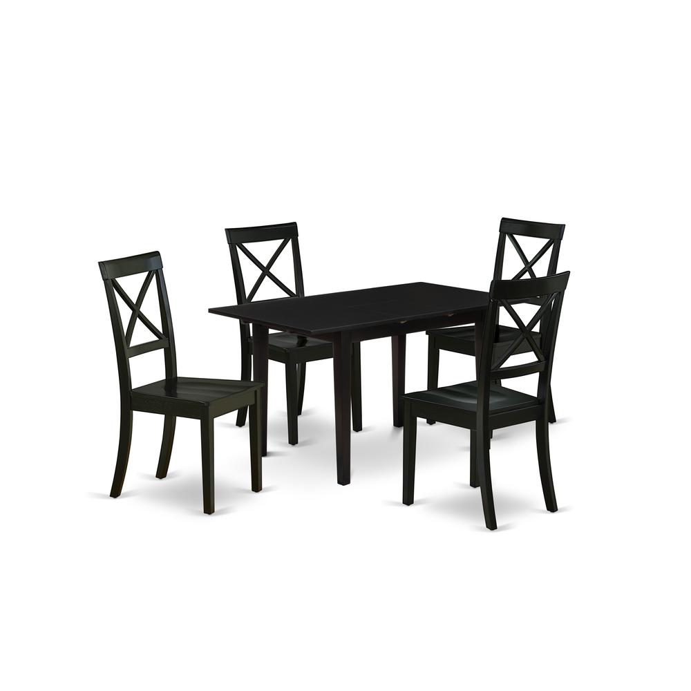 Dining Table- Dining Chairs, NOBO5-BLK-W. Picture 2