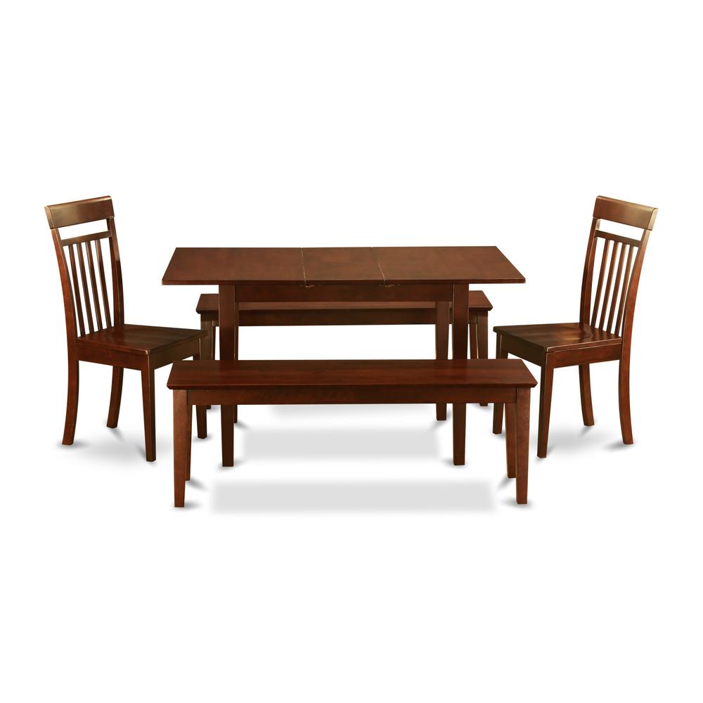 5  PC  Small  Kitchen  table  set  -  Table  with  Leaf  plus  2  Dining  Table  Chairs  and  2  Benches. Picture 2
