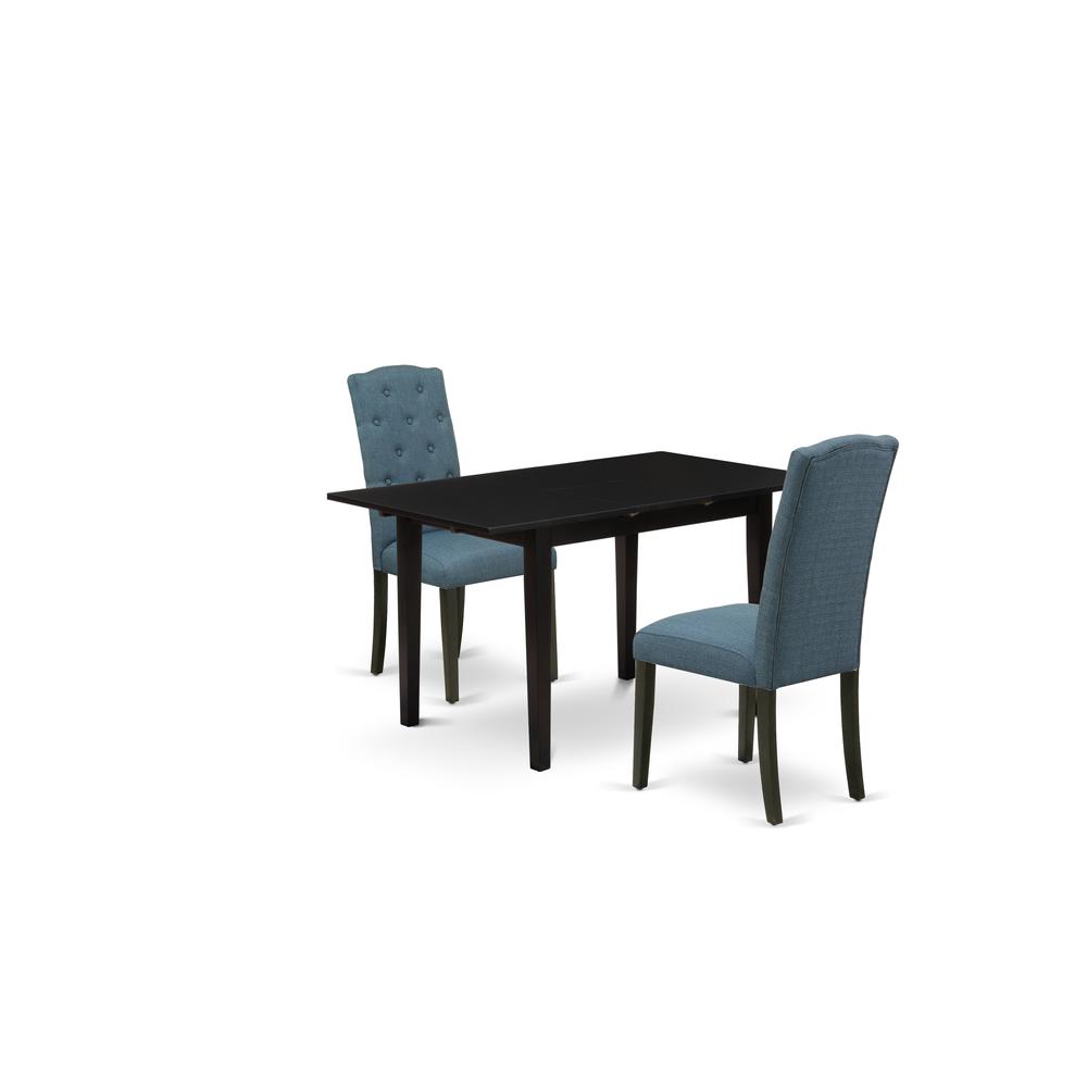 Dining Table- Dining Chairs, NOCE3-BLK-21. Picture 2