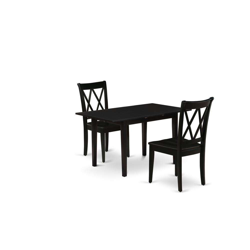 Dining Table- Dining Chairs, NOCL3-BLK-W. Picture 2