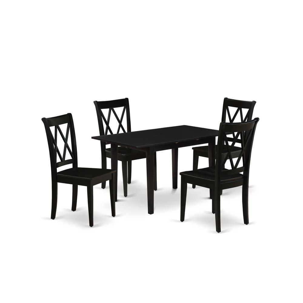 Dining Table- Dining Chairs, NOCL5-BLK-W. Picture 2