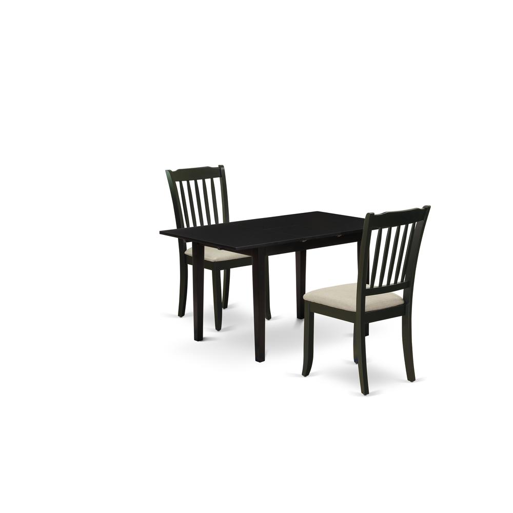 Dining Table- Dining Chairs, NODA3-BLK-C. Picture 2