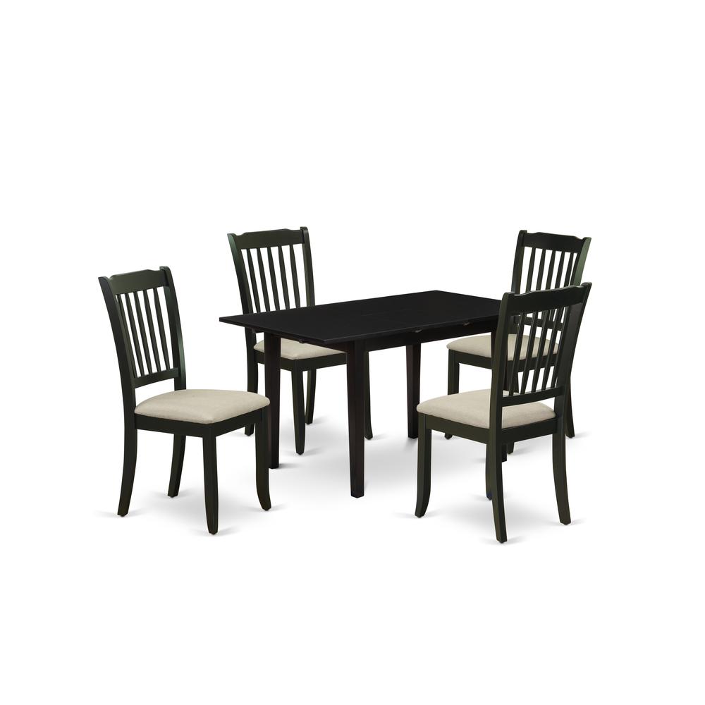 Dining Table- Dining Chairs, NODA5-BLK-C. Picture 2