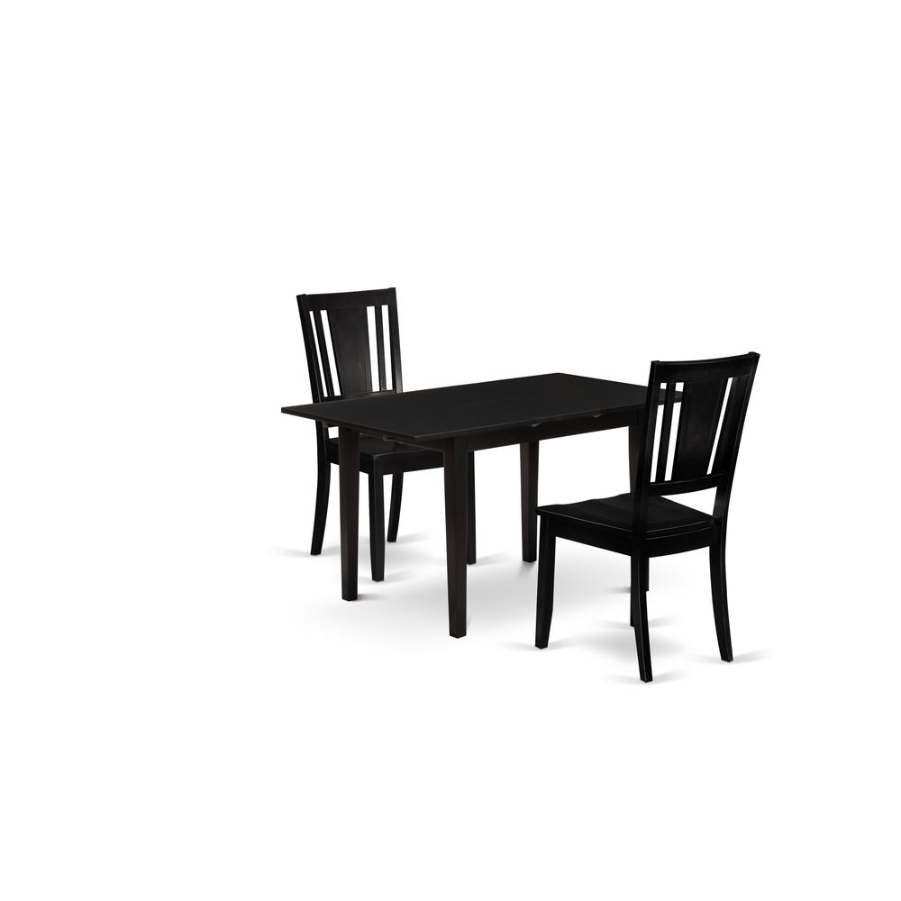 Dining Table- Dining Chairs, NODU3-BLK-W. Picture 2
