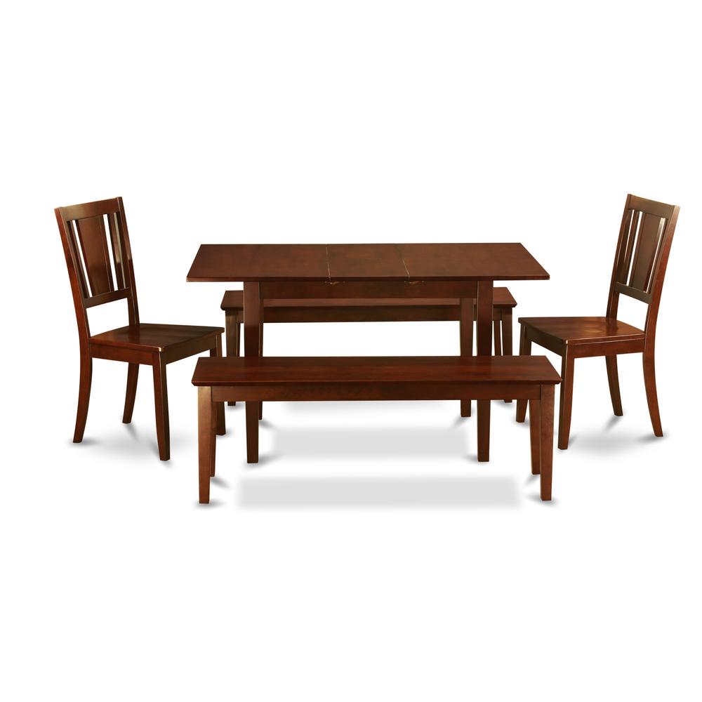 5  PC  dinette  set  for  small  spaces  -  Table  plus  2  Kitchen  Chairs  and  2  Benches. Picture 2