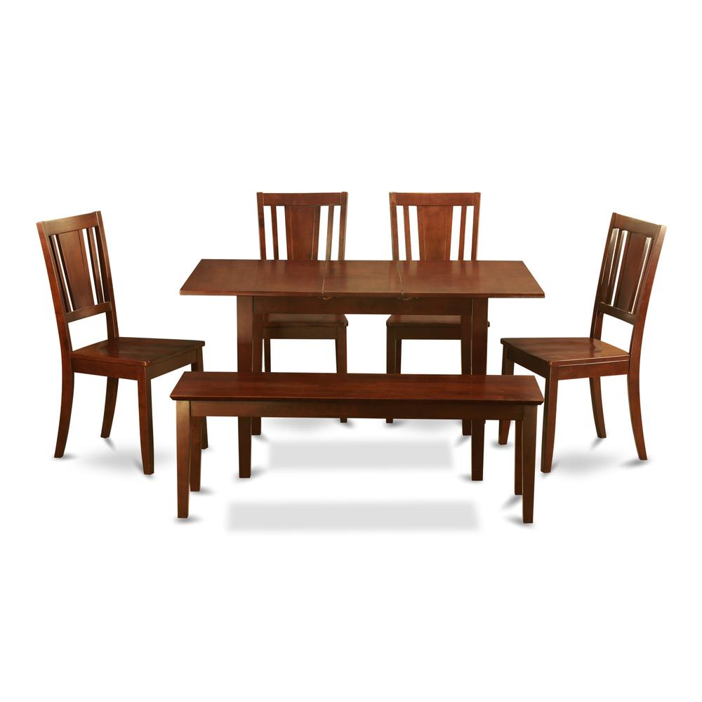 6  Pc  Small  Kitchen  nook  Dining  set  -Table  with  Leaf  and  4  Chairs  plus  Bench. Picture 2